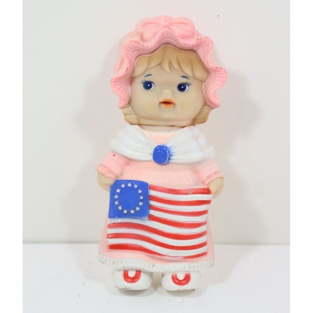 Vintage Betsy Ross Vinyl Figure Toy "Regent Baby Products" 1975 Squeaker Works
